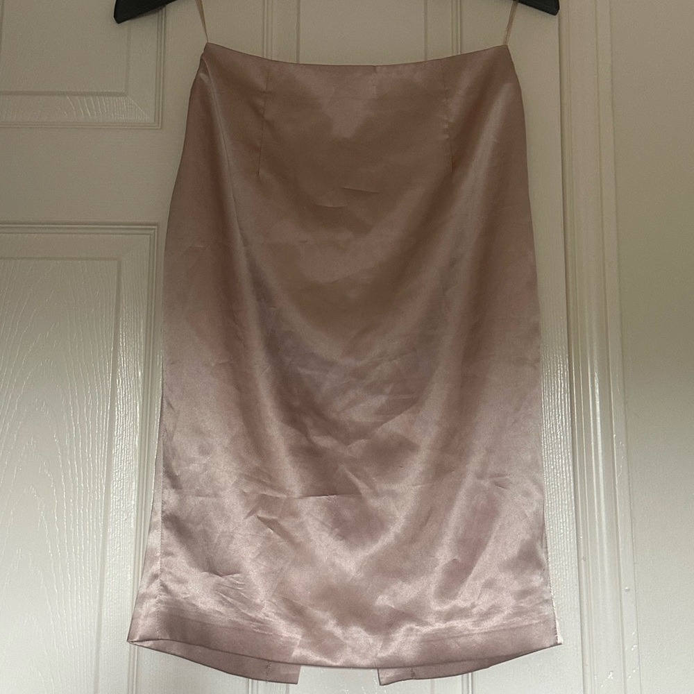Meshki Satin Midi Skirt in Blush